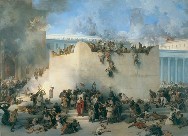 distruzione del tempio di Gerusalemme (dipinto, opera isolata) di Hayez Francesco (secc. XVIII/ XIX)