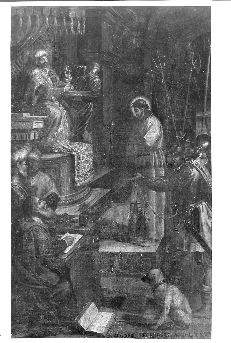 Cristo davanti a Pilato (dipinto) - bottega veneziana (sec. XVI)