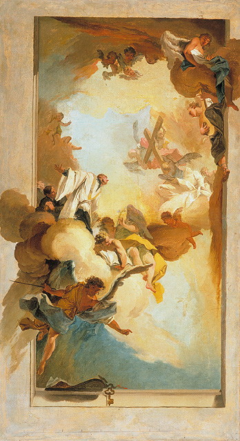 Gloria di S. Gaetano da Thiene (dipinto, opera isolata) di Bortoloni Mattia (sec. XVIII)