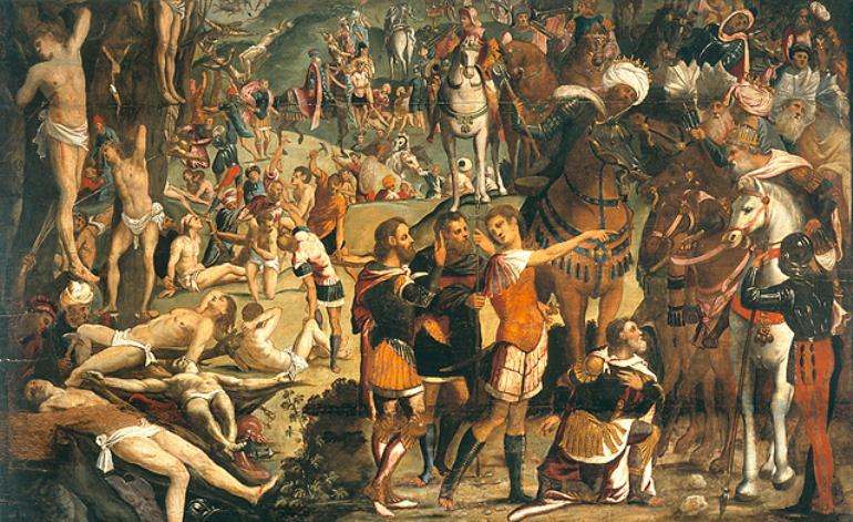 i crocefissi del Monte Ararat (dipinto, opera isolata) di Robusti Jacopo detto Jacopo Tintoretto (prima metà sec. XVI)