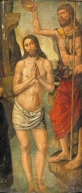 battesimo di Cristo (dipinto, opera isolata) di Cincani Bartolomeo detto Bartolomeo Montagna (scuola) (ultimo quarto sec. XV)