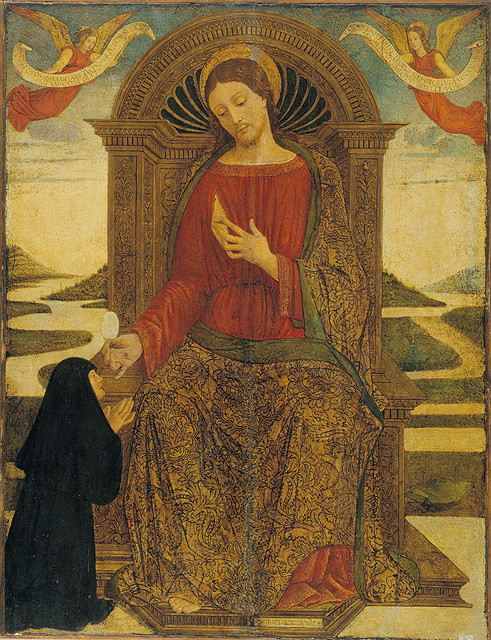 Il Redentore e una monaca (dipinto, opera isolata) di Quirizio di Giovanni da Murano (terzo quarto sec. XV)