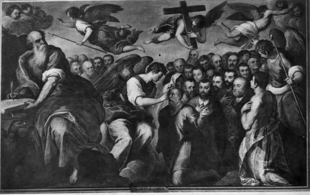 i dodicimila segnati (dipinto) di Negretti Jacopo detto Palma il Giovane (secc. XVI/ XVII)