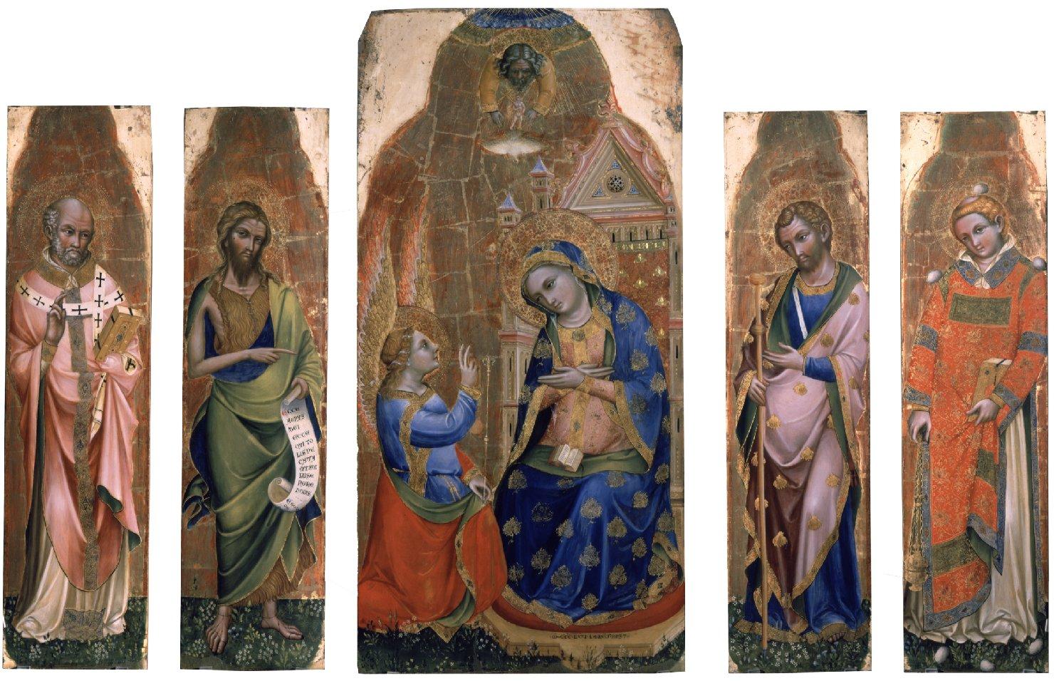 L'Annunciazione e i santi Gregorio, Battista, Giacomo e Stefano: Santo Ste fano, Santo Stefano (anta di polittico) di Lorenzo detto Lorenzo Veneziano (sec. XIV)