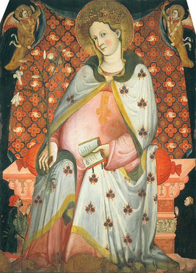 La Madonna del Parto e due devoti, Madonna del Parto (dipinto, opera isolata) - ambito veneto (fine sec. XIV)