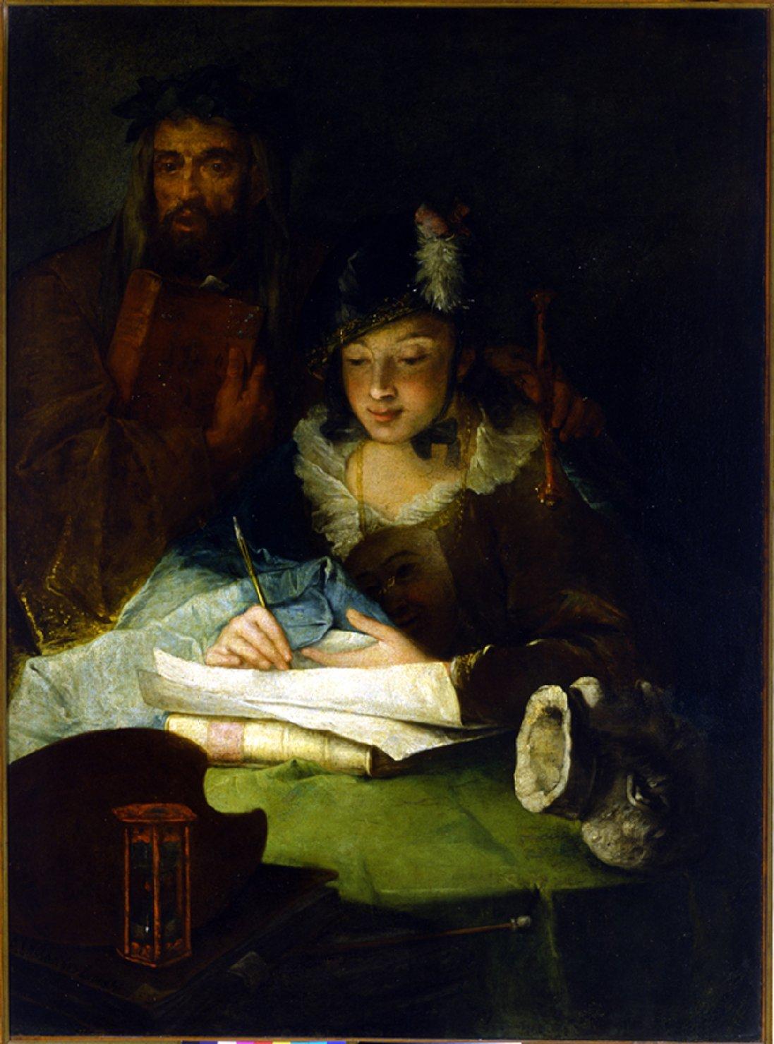 La Pittura e il Merito, Pittura e Merito (dipinto) di Longhi Alessandro (sec. XVIII)
