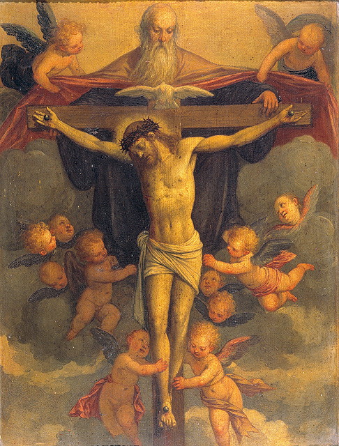 Trinità (dipinto, opera isolata) - ambito veneto (metà sec. XVI)