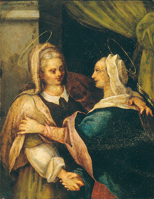 visitazione (dipinto, opera isolata) di Barbatelli Bernardino detto Poccetti (attribuito) (secc. XVI/ XVII)