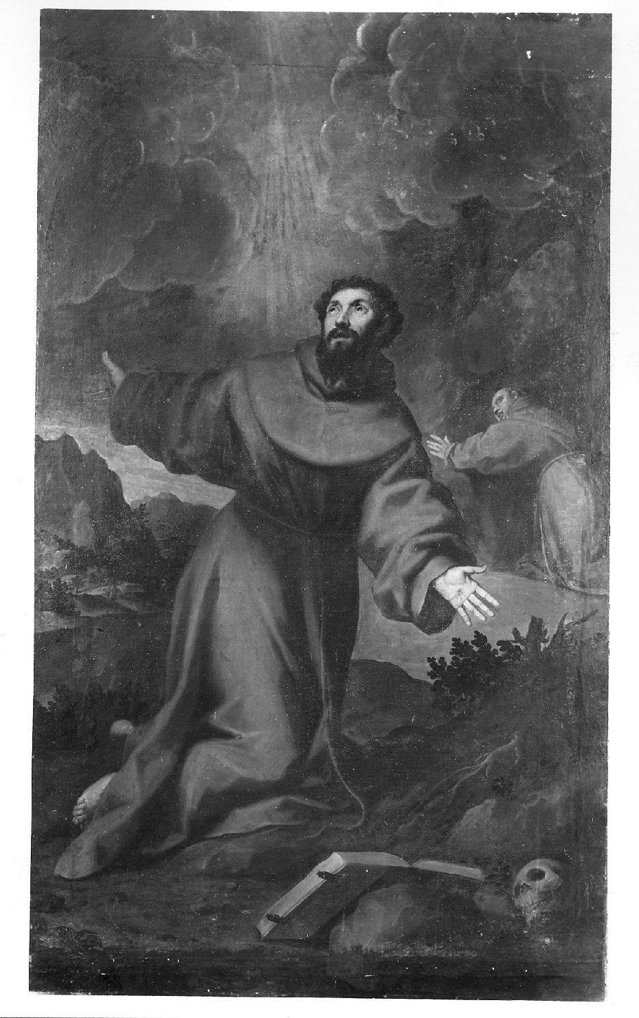 San Francesco d'Assisi riceve le stimmate (dipinto, opera isolata) di Negretti Jacopo detto Palma il Giovane (attribuito) (secc. XVI/ XVII)