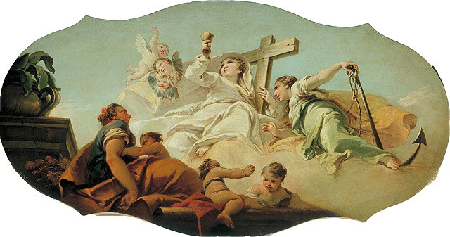 tre Virtù Teologali (dipinto, opera isolata) di Marieschi Jacopo (attribuito) (sec. XVIII)