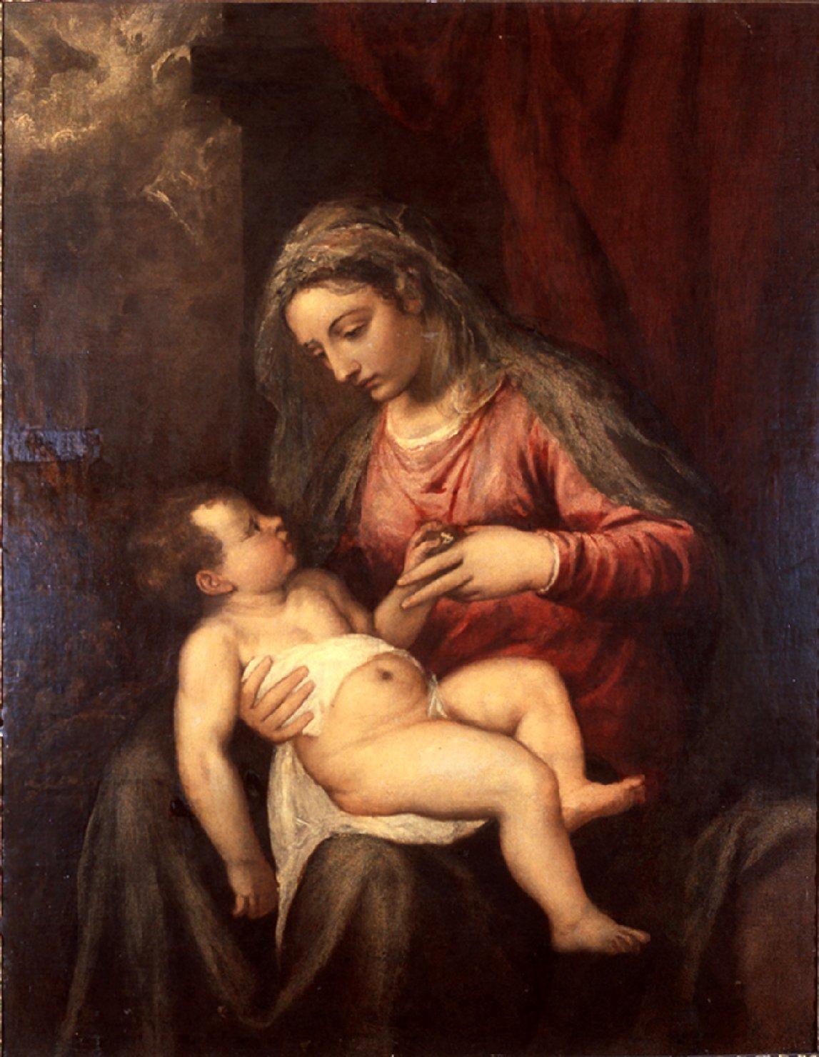 Madonna con Bambino (dipinto) di Vecellio Tiziano (sec. XVI)