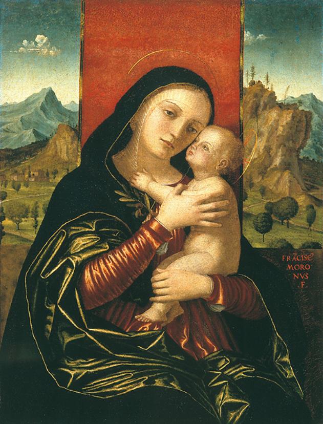 Madonna con Bambino (dipinto, opera isolata) di Morone Francesco (inizio sec. XVI)