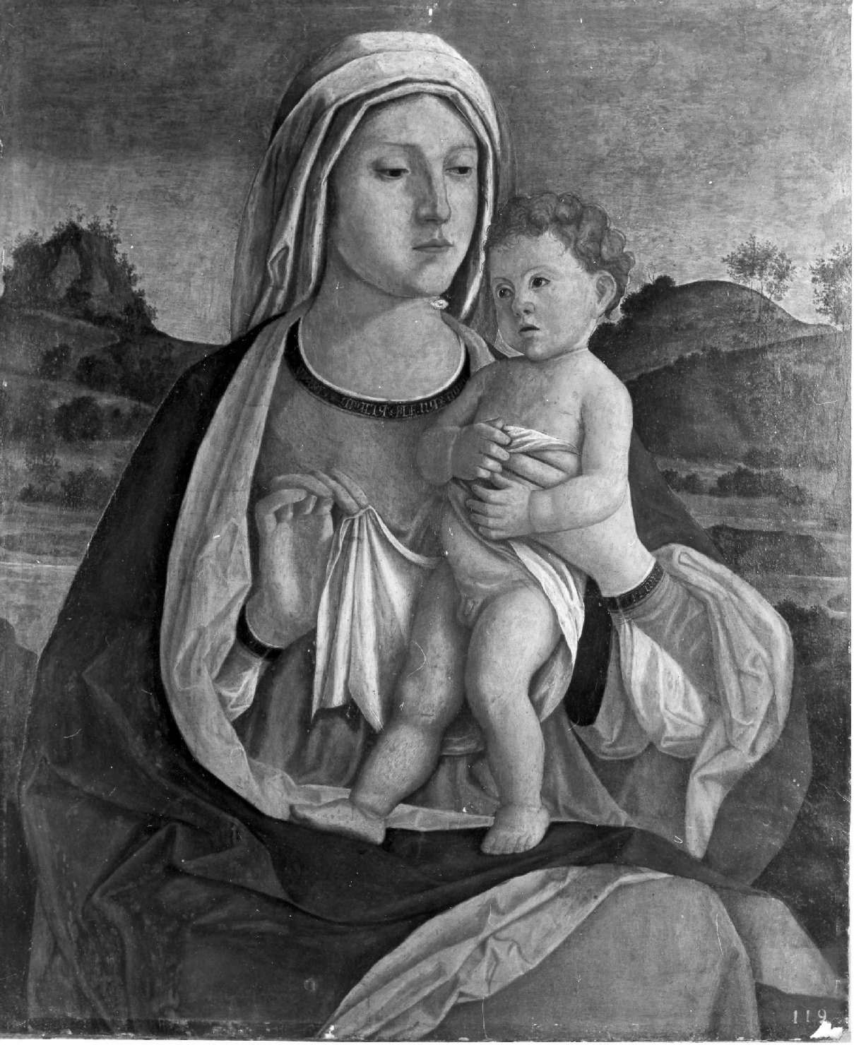 Madonna con Bambino (dipinto, opera isolata) - ambito francese (sec. XVII)