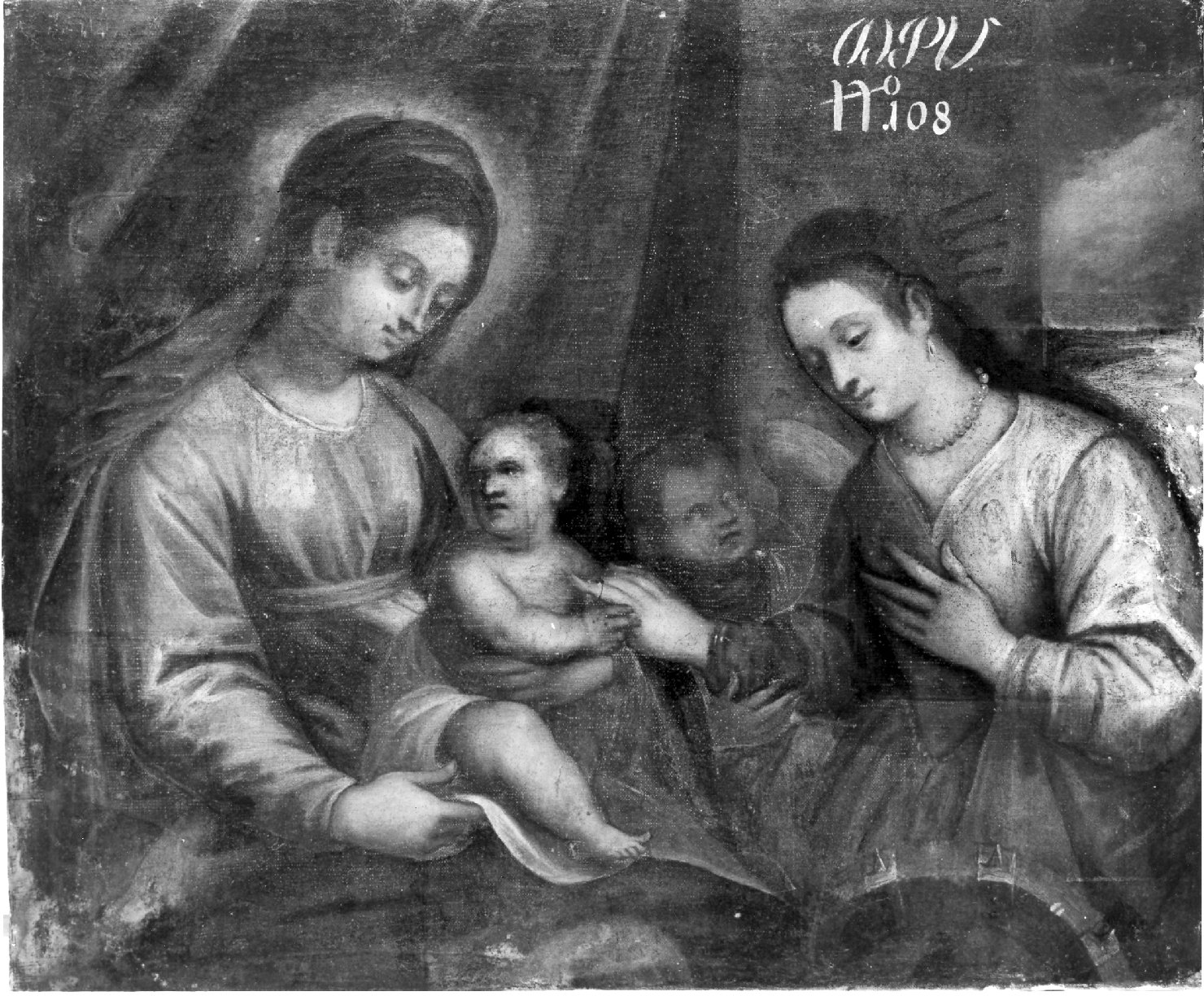 matrimonio mistico di Santa Caterina d'Alessandria (dipinto, opera isolata) - ambito veneto (sec. XVI)