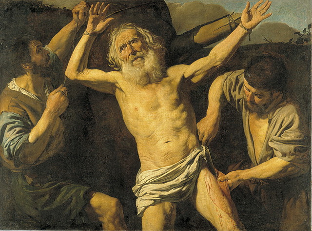 martirio di San Bartolomeo (dipinto, opera isolata) di Valentin Jean detto Jean Boulogne (attribuito) (sec. XVII)