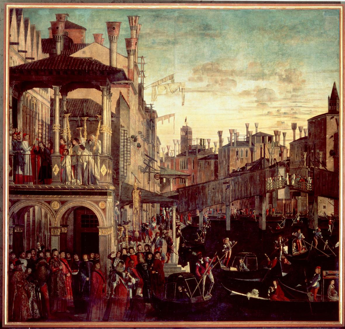 Miracolo della reliquia della Croce al ponte di Rialto, miracolo della reliquia della croce (dipinto) di Carpaccio Vittore (sec. XV)