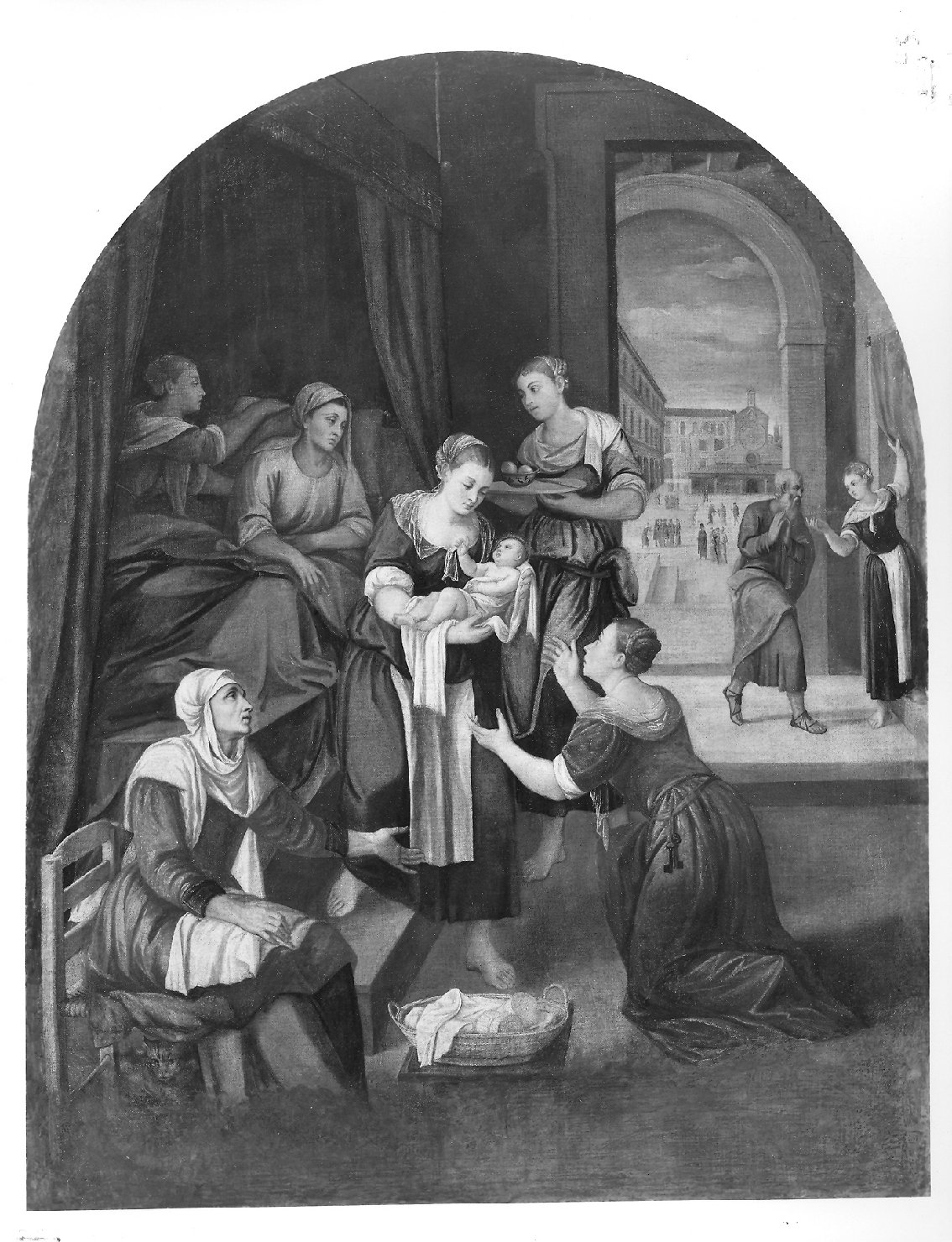 nascita di Maria Vergine (dipinto, opera isolata) di De' Pitati Bonifacio detto Bonifacio Veronese (attribuito) (prima metà sec. XVI)