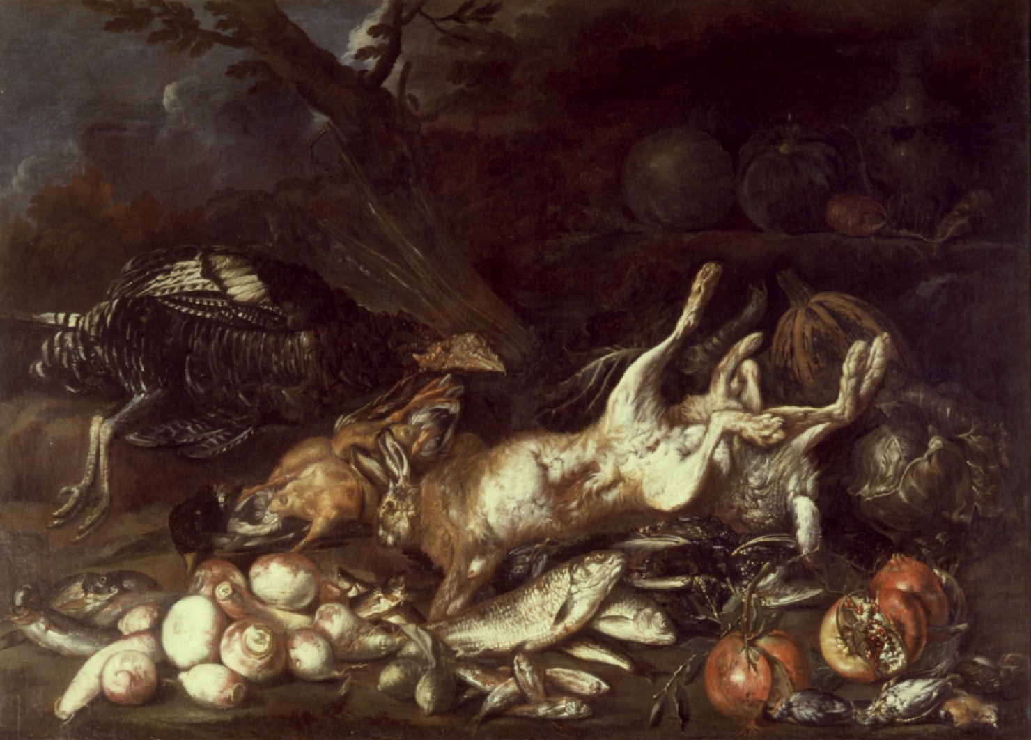 natura morta con cacciagione (dipinto, opera isolata) di Cassana Giovanni Agostino (ultimo quarto sec. XVII)