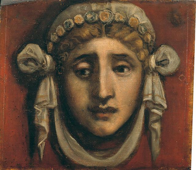 mascherone femminile (dipinto, opera isolata) di Vecellio Tiziano (prima metà sec. XVI)