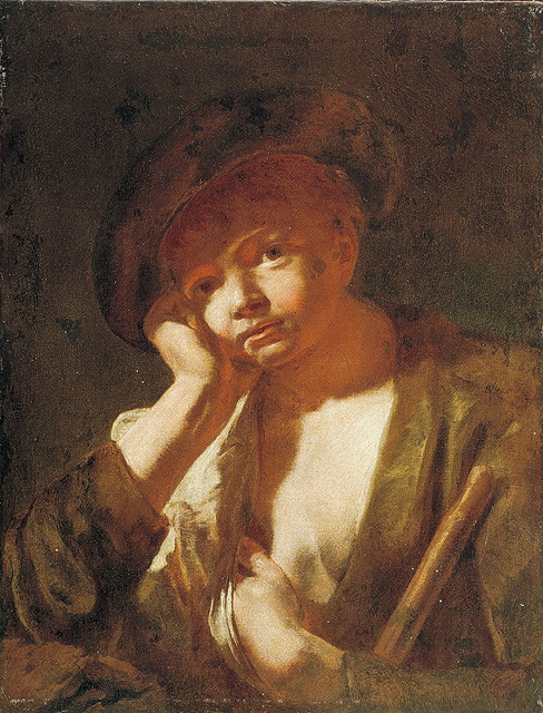 Pastorello, busto ritratto di bambino (dipinto, opera isolata) di Marinetti Antonio detto Chiozzotto (attribuito) (sec. XVIII)