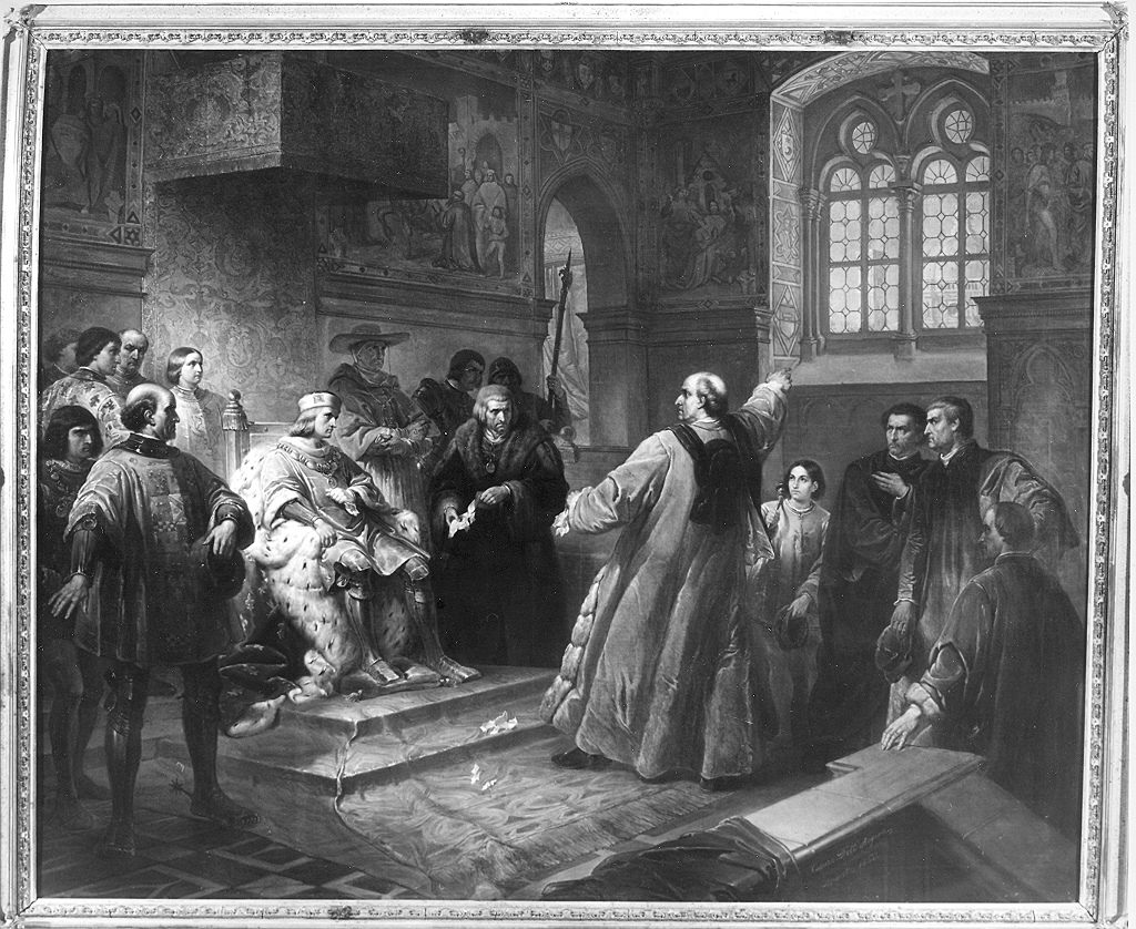 Pier Capponi dinnanzi a Carlo VIII (dipinto, opera isolata) di Dell'Acqua Cesare (secc. XIX/ XX)