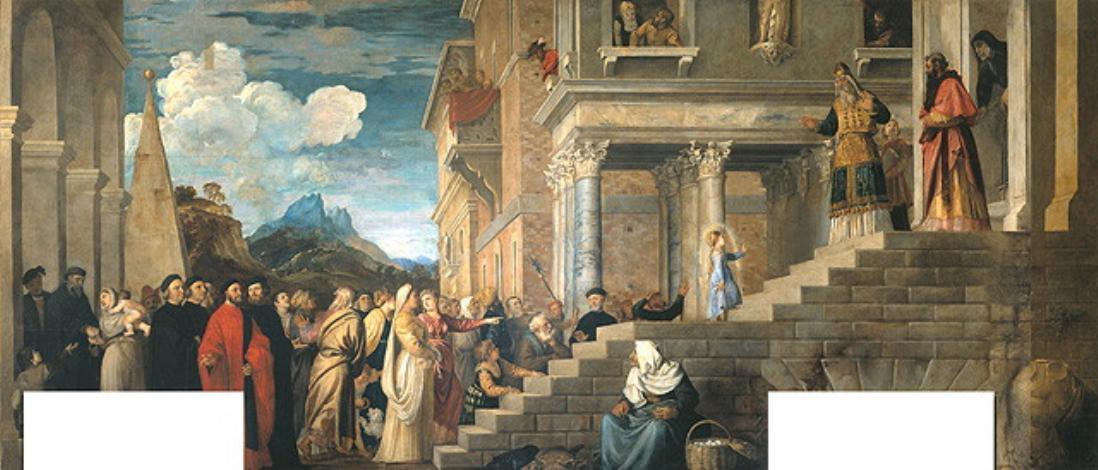 Presentazione di Maria al tempio, presentazione di Maria Vergine al tempio (dipinto, opera isolata) di Vecellio Tiziano (secc. XV/ XVI)