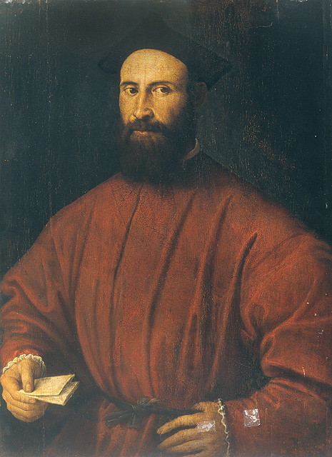 Ritratto d'uomo con lettera, ritratto d'uomo (dipinto, opera isolata) di Lotto Lorenzo (sec. XVI)