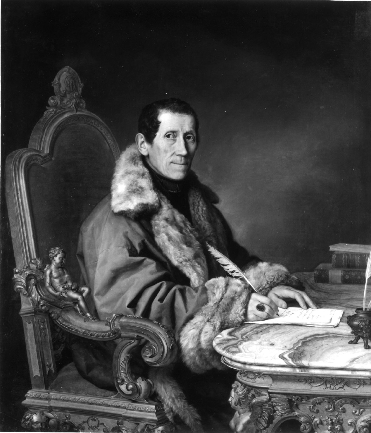 ritratto di Don Germanico Bernardi, ritratto d'uomo (dipinto, opera isolata) di Fabris Placido (sec. XIX)