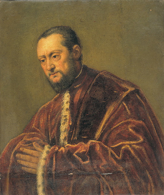 Ritratto di magistrato in preghiera, ritratto d'uomo (dipinto, opera isolata) di Robusti Jacopo detto Jacopo Tintoretto (bottega) (seconda metà sec. XVI)