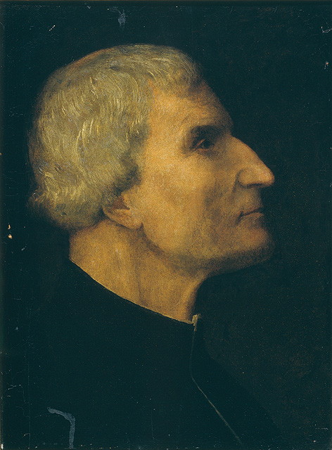 ritratto d'uomo di profilo (dipinto, opera isolata) di De' Sacchis Giovanni Antonio (attribuito) (sec. XVI)