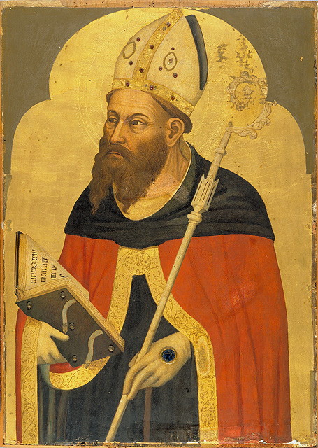 Sant'Agostino (dipinto, opera isolata) - ambito veneto (metà sec. XV)