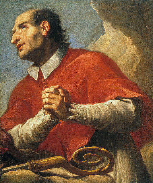 San Carlo Borromeo (dipinto, opera isolata) di Petrini Giuseppe Antonio (attribuito) (sec. XVIII)