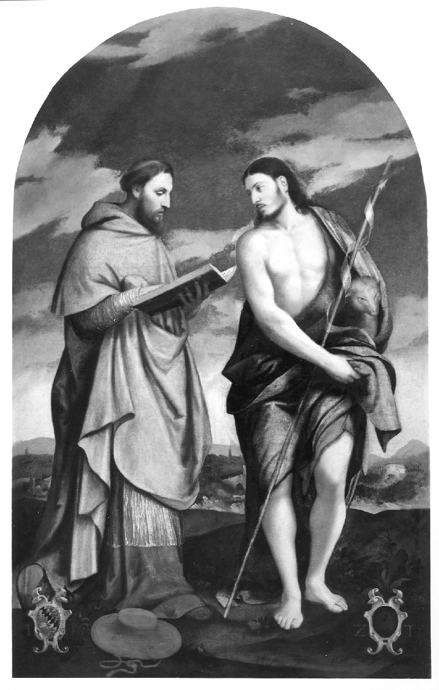 San Giovanni Battista e San Girolamo, Santi (dipinto, opera isolata) di De' Pitati Bonifacio detto Bonifacio Veronese (attribuito) (prima metà sec. XVI)