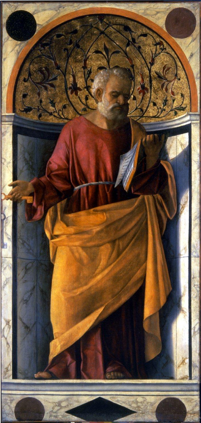 L'Angelo, L'Annunciata, S. Pietro: S. Pietro, San Pietro (dipinto) di Bellini Giovanni detto Giambellino (e aiuti) (sec. XV)