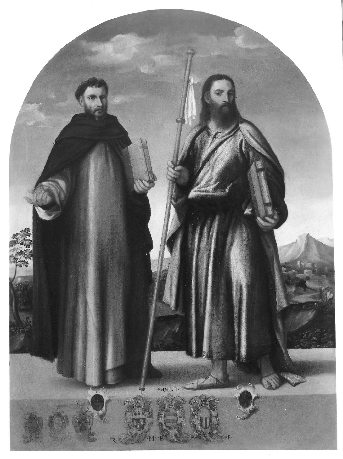 San Vincenzo Ferreri e San Jacopo, santi (dipinto, opera isolata) di De' Pitati Bonifacio detto Bonifacio Veronese (e aiuti) (prima metà sec. XVI)