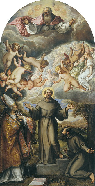 San Francesco d'Assisi (dipinto, opera isolata) di Michieli Andrea detto Vicentino (attribuito) (seconda metà sec. XVI)