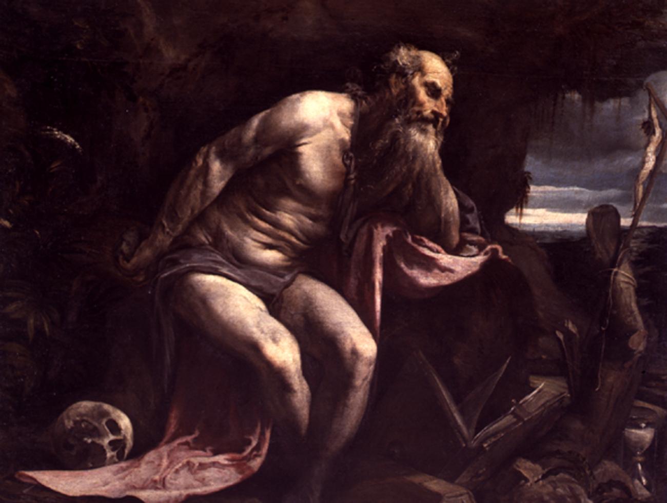 San Girolamo, San Girolamo in meditazione (dipinto) di Da Ponte Jacopo detto Jacopo Bassano (sec. XVI)