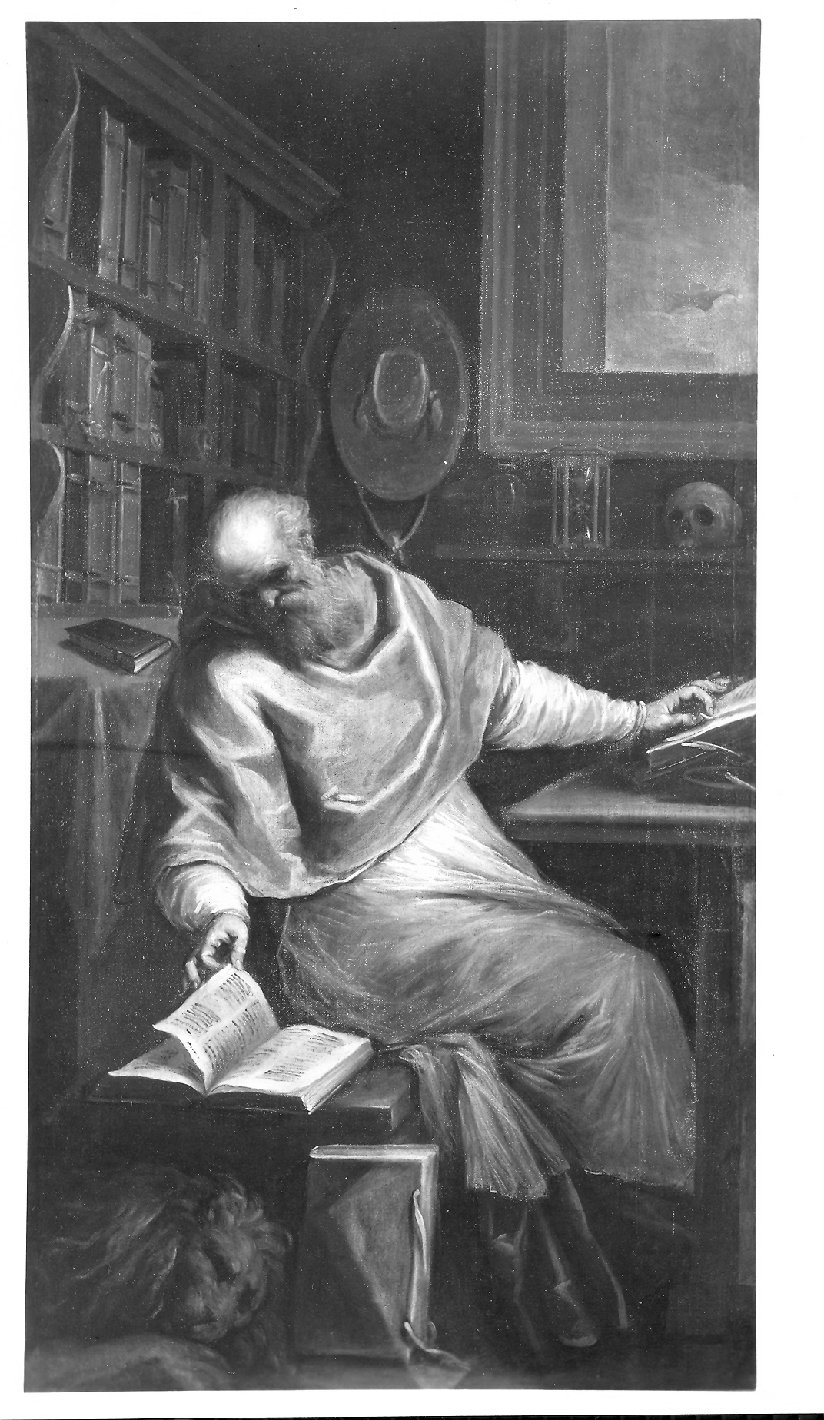San Girolamo nello studio (dipinto, opera isolata) di Negretti Jacopo detto Palma il Giovane (attribuito) (seconda metà sec. XVI)