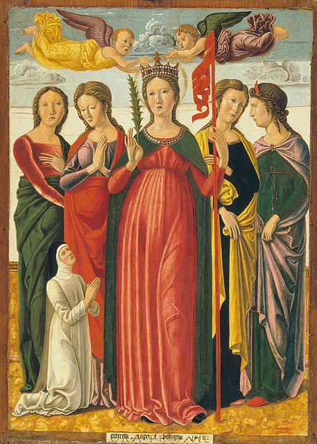 Sant'Orsola e quattro Sante, Sant'Orsola (dipinto, opera isolata) di Bellini Giovanni detto Giambellino (bottega) (seconda metà sec. XV)