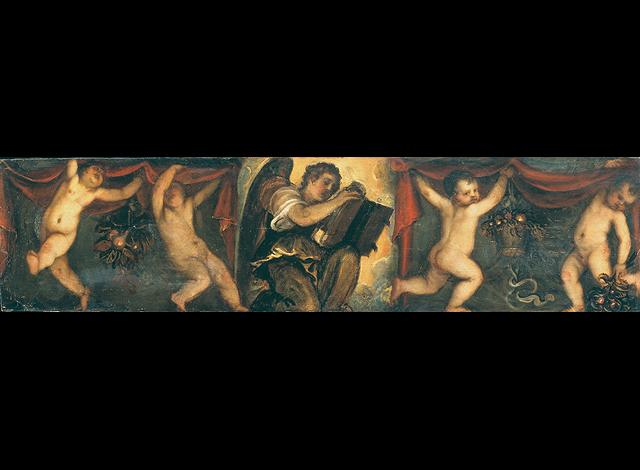 simbolo di San Matteo Evangelista: angelo (dipinto, opera isolata) di Vecellio Tiziano (prima metà sec. XVI)