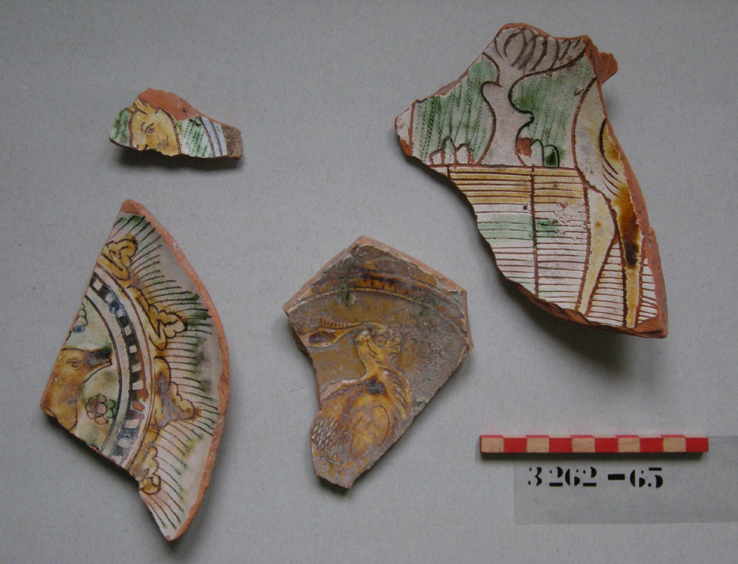 motivo decorativo zoomorfo (piatto, frammento) - ambito veneziano (sec. XVI)