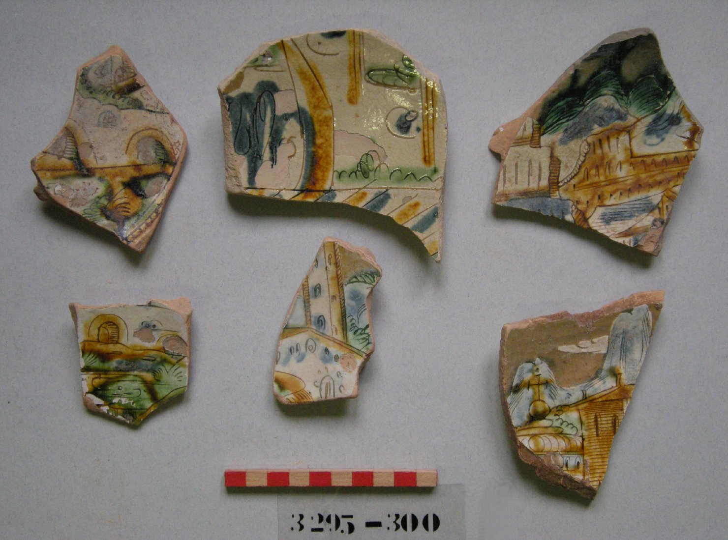 paesaggio (piatto, frammento) - ambito veneziano (secc. XVI/ XVII)