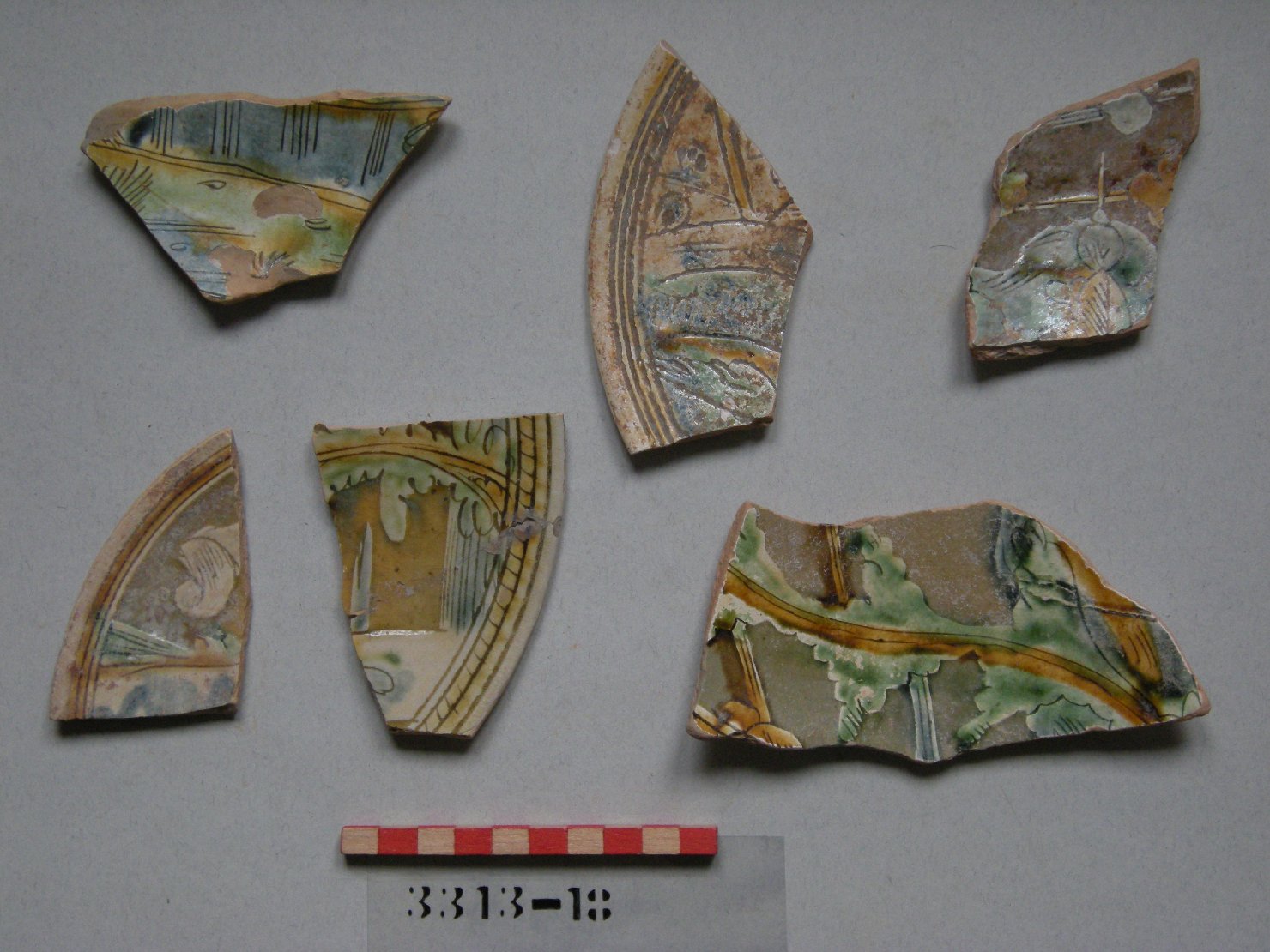 paesaggio (piatto, frammento) - ambito veneziano (secc. XVI/ XVII)