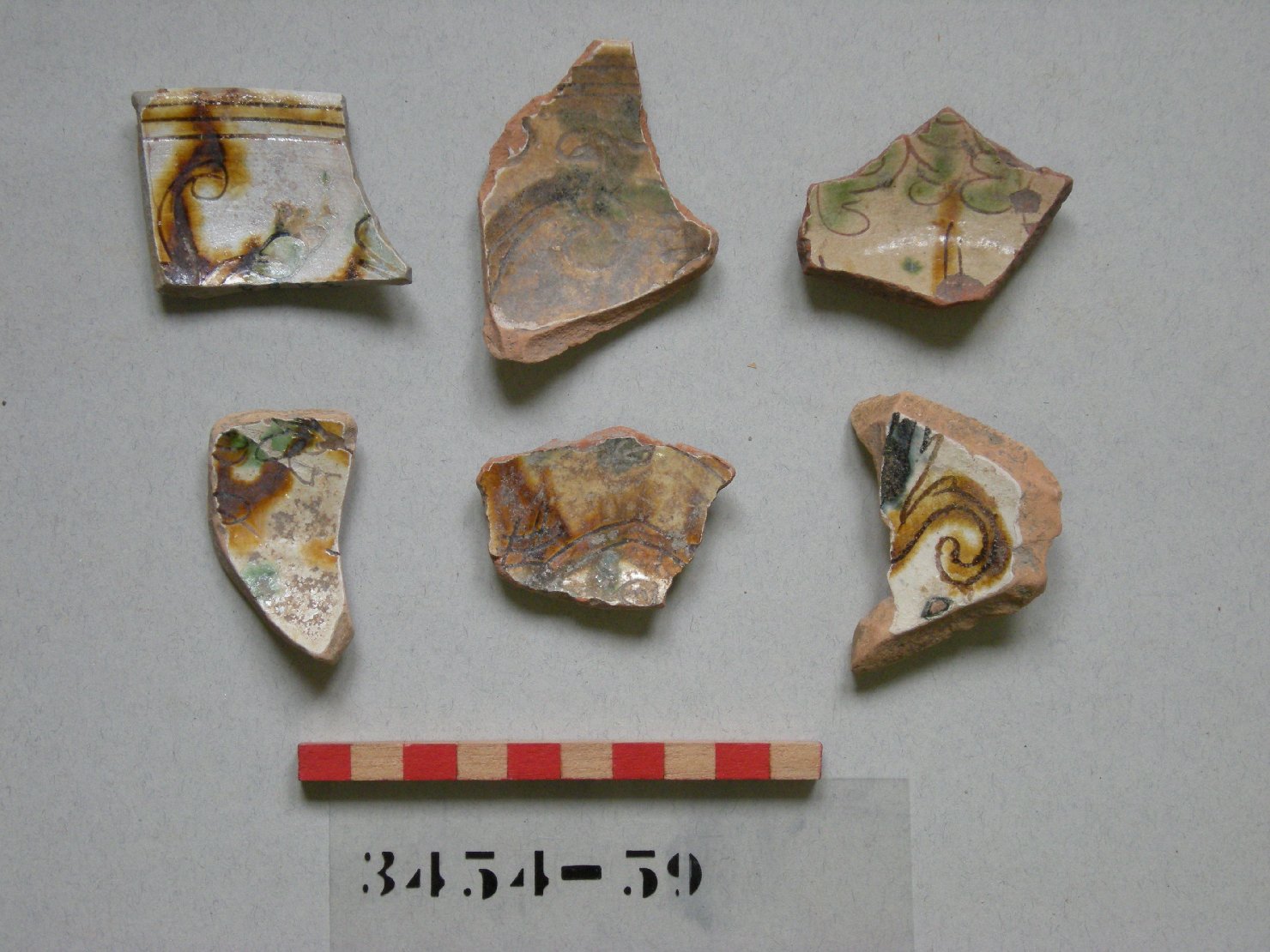 motivi decorativi vegetali (scodella, frammento) - ambito veneziano (secc. XVI/ XVII)