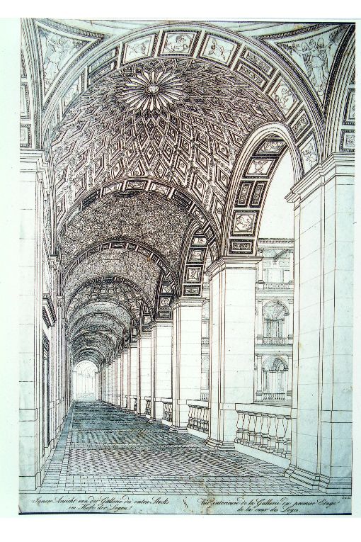 veduta di logge (stampa smarginata) - ambito tedesco (prima metà sec. XIX)