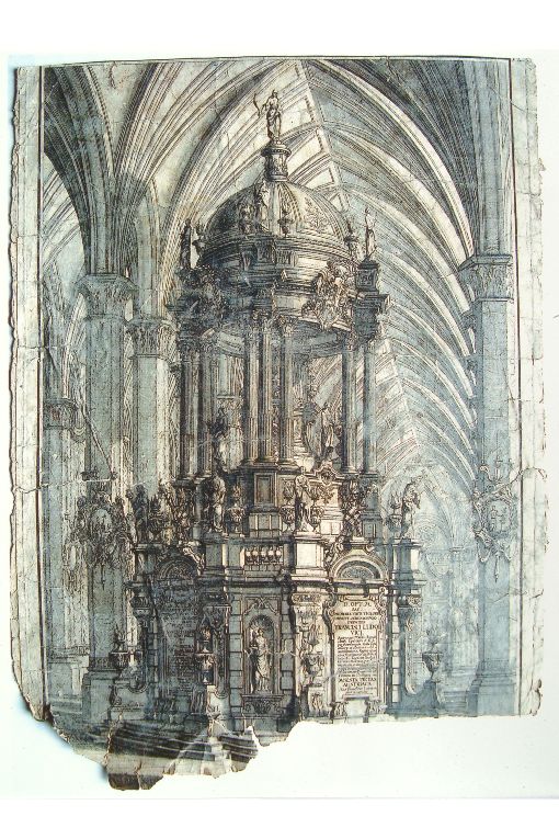 veduta architettonica (stampa smarginata) di Pfeffel Johann Andreas (sec. XVIII)