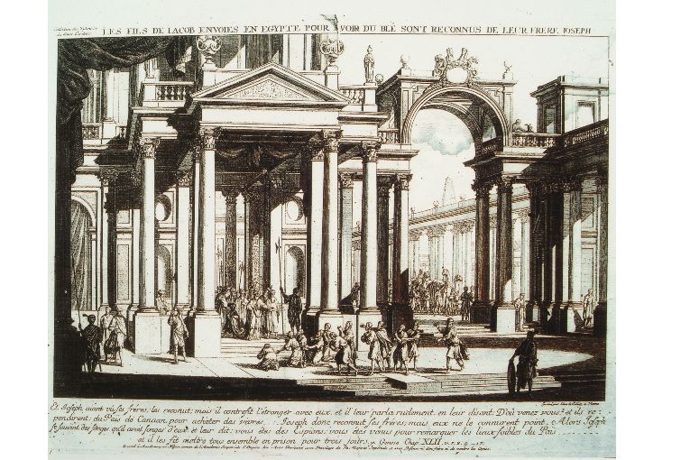 Giuseppe riconosce i fratelli in Egitto (stampa) di Schutz Carl (seconda metà sec. XVIII)