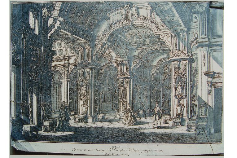 Galleria Reale (stampa smarginata) di A. O, Galli Giuseppe detto Bibiena (seconda metà sec. XVIII)