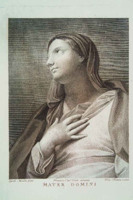 Madonna (stampa) di Fontana Pietro, Del Frate Domenico, Maratta Carlo (fine/inizio secc. XVIII/ XIX)
