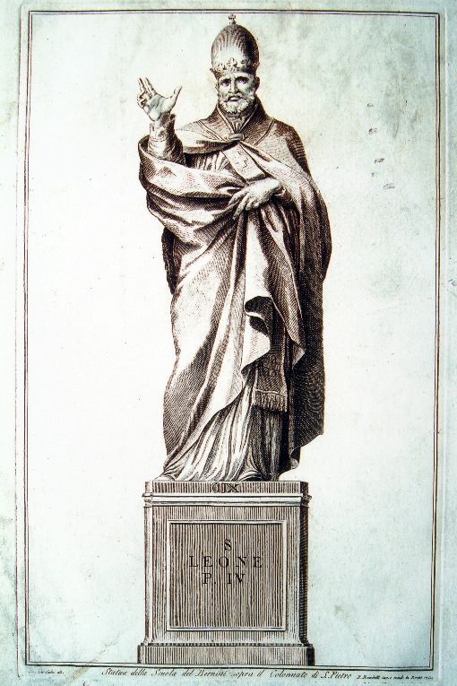 San Leone IV papa (stampa) di Bombelli Pietro Leone, Cades Giuseppe (sec. XVIII)